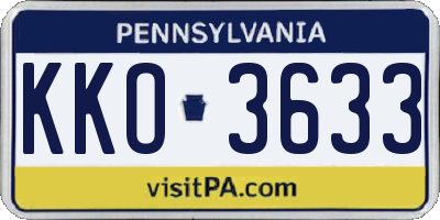 PA license plate KKO3633