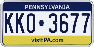 PA license plate KKO3677
