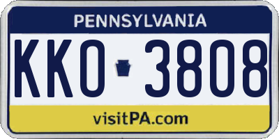 PA license plate KKO3808