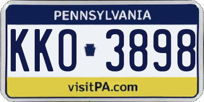 PA license plate KKO3898
