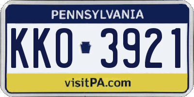 PA license plate KKO3921