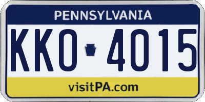 PA license plate KKO4015