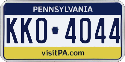 PA license plate KKO4044
