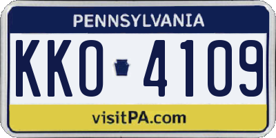 PA license plate KKO4109