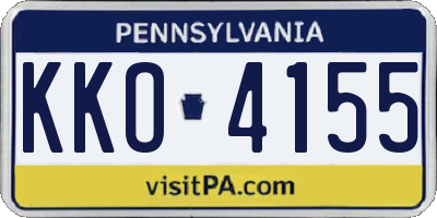 PA license plate KKO4155