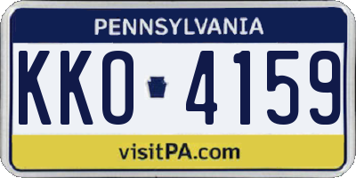 PA license plate KKO4159