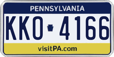 PA license plate KKO4166