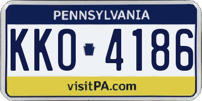 PA license plate KKO4186