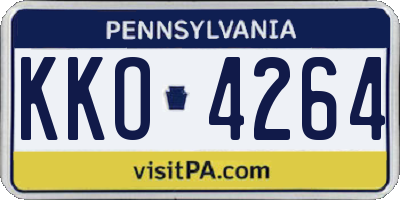 PA license plate KKO4264