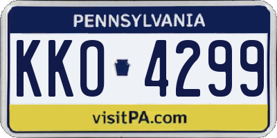 PA license plate KKO4299