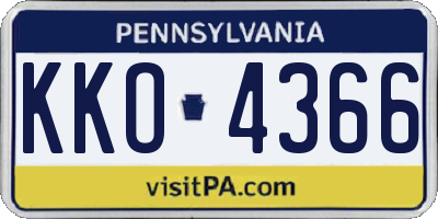 PA license plate KKO4366