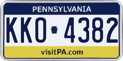 PA license plate KKO4382