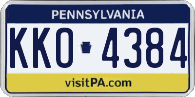 PA license plate KKO4384