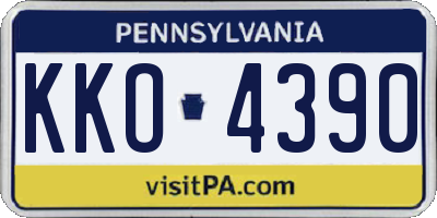 PA license plate KKO4390