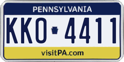 PA license plate KKO4411