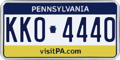 PA license plate KKO4440