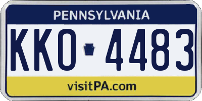 PA license plate KKO4483