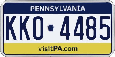 PA license plate KKO4485