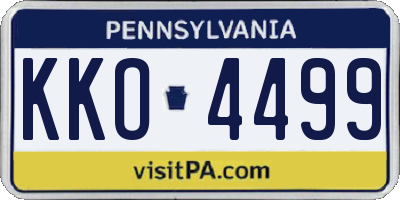 PA license plate KKO4499