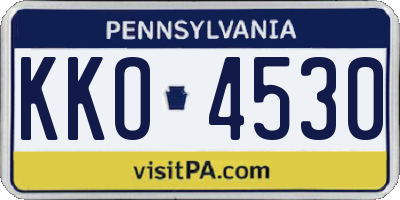 PA license plate KKO4530