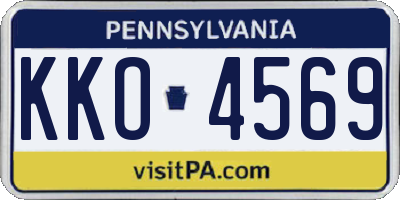 PA license plate KKO4569