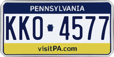 PA license plate KKO4577