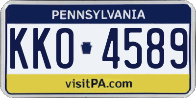 PA license plate KKO4589