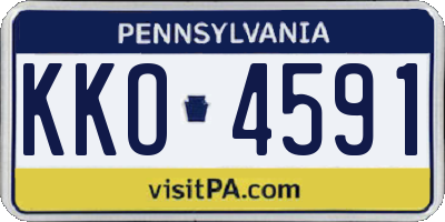 PA license plate KKO4591