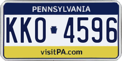 PA license plate KKO4596