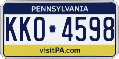 PA license plate KKO4598