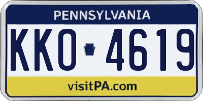 PA license plate KKO4619