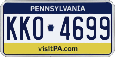 PA license plate KKO4699