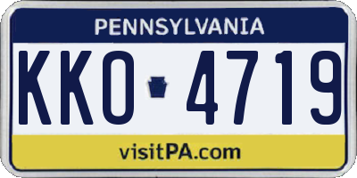 PA license plate KKO4719