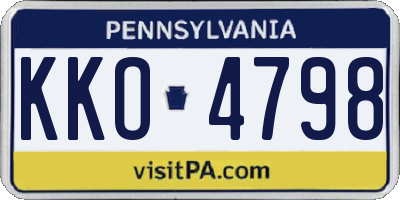 PA license plate KKO4798