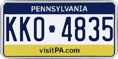 PA license plate KKO4835