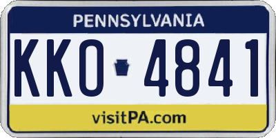 PA license plate KKO4841