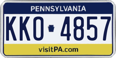 PA license plate KKO4857