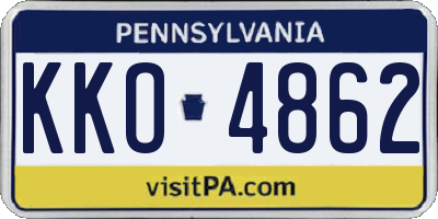 PA license plate KKO4862