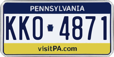 PA license plate KKO4871