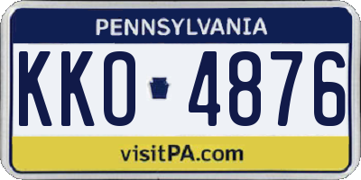 PA license plate KKO4876