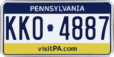 PA license plate KKO4887