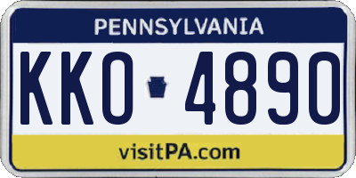 PA license plate KKO4890