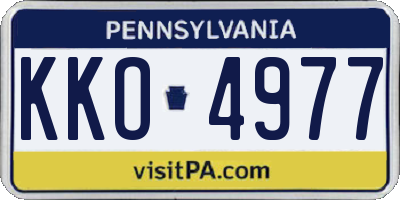PA license plate KKO4977