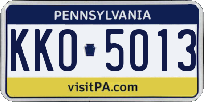 PA license plate KKO5013