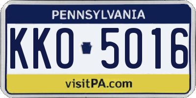 PA license plate KKO5016