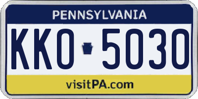 PA license plate KKO5030