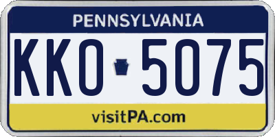 PA license plate KKO5075