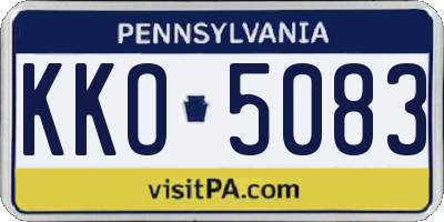 PA license plate KKO5083