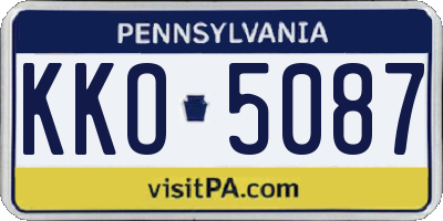 PA license plate KKO5087