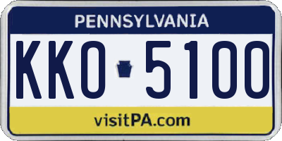 PA license plate KKO5100